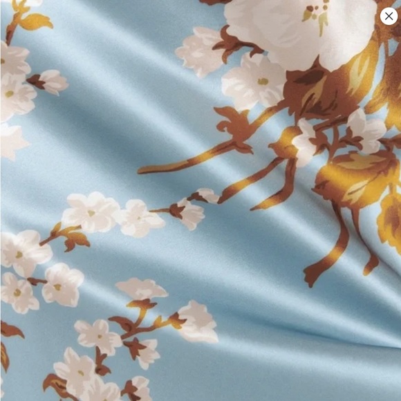 New Reformation Casette Silk Dress, Serene blue, Size 4 - Picture 4 of 4